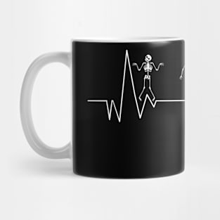 Nurse Heartbeat Skeleton Halloween Cardiology Arrhythmia Mug